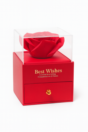 Trandafir Rosu Sapun Luxury in Cutie cu Sertar, Cadou Elegant Premium 10x8x7 cm [2]