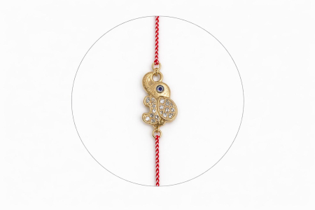 Set 24 bratari martisor cu snur rosu elastic, elefant auriu cu strasuri [1]