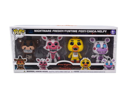 Figurine si animale plastic - Set 4 figurine personaje horror – Nightmare Freddy, Funtime Foxy, Chica, Helpy