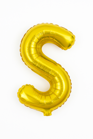 Accesorii pentru petrecere Engros - Balon folie litera S auriu, 35 cm, decor aniversar si petreceri, 1 buc
