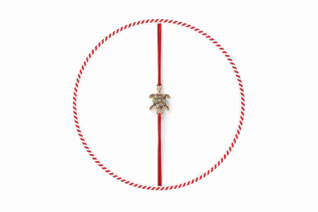 Set 24 bratari martisor cu snur rosu elastic, broscuta testoasa aurie cu strasuri [1]