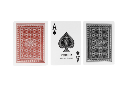 Set 2 Pachete Carti de Joc Poker Premium 100% Plastic, Roșu si Negru [2]