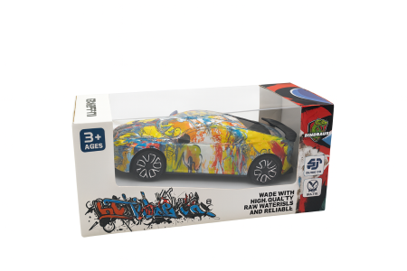 Jucarii interactive - Masinuta Graffiti – 18x8 cm, pe baterii, lumini, sunete si miscare