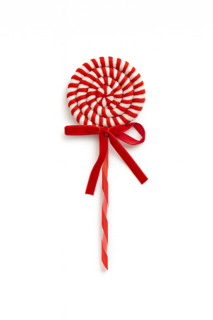 Set 12 decoratiuni acadea rosie pentru brad, 23 cm, model candy Craciun [2]