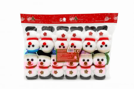 Decoratiuni si ornamente de Craciun Engros - Set 12 decoratiuni Craciun om de zapada din polistiren – pachet multiplu figurine festive pentru brad si aranjamente, 15cm inaltime per bucata