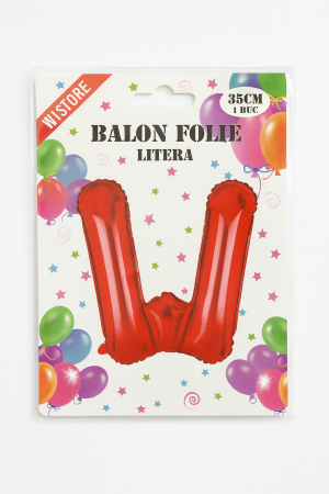 Balon folie litera W rosu, 35 cm, decor aniversar si petreceri, 1 buc [1]