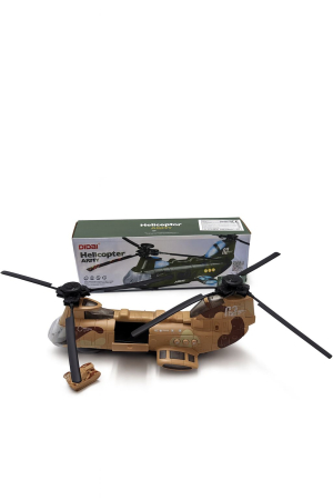 Jucarii interactive - Elicopter militar jucarie transport cu tanc inclus model ARMY Didai, 32x11cm
