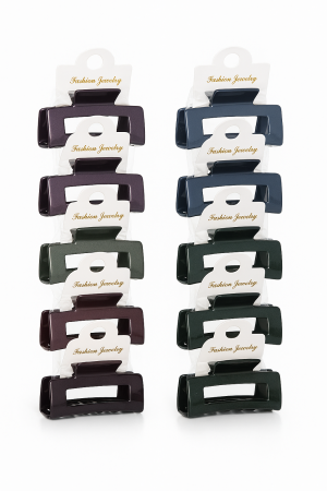 Set 12 clame par 9CM, culori inchise mix, prindere puternica, accesorii coafura [1]