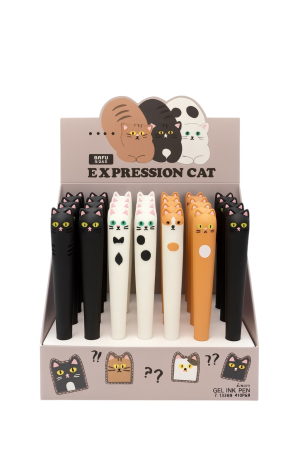 Set 40 pixuri Expression Cat – Pix gel cu pisici 3D, model adorabil, display premium [1]