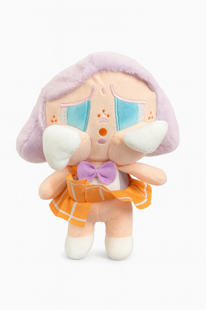 Jucarii de plus - Papusa Plus Tristuta Mov cu Fustita Portocalie 20 cm – Kawaii Emotion Doll