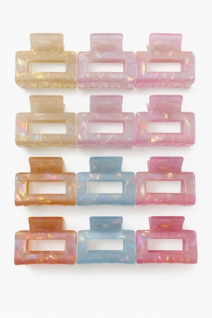 Accesorii pentru par Engros - Set 12 Cleme Par 5cm Sidefate Multicolor – Accesorii Mini Elegante