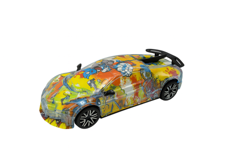 Masinuta Graffiti – 18x8 cm, pe baterii, lumini, sunete si miscare [1]