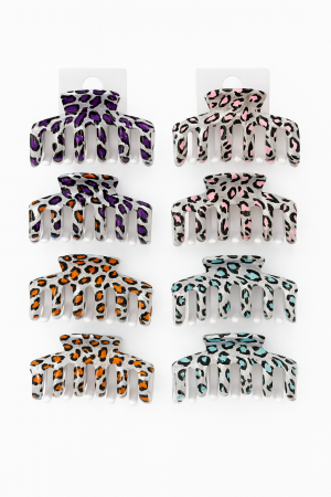 Accesorii pentru par Engros - Set 12 Cleme Par Leopard 11cm – Accesorii Colorate si Rezistente pentru Coafuri