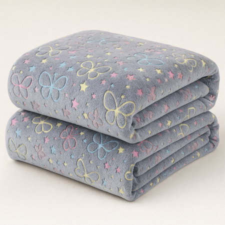 Patura Cocolino 200x230 cm, 1 KG – Model Fluturi si Stelute, Pufoasa si Calduroasa [2]