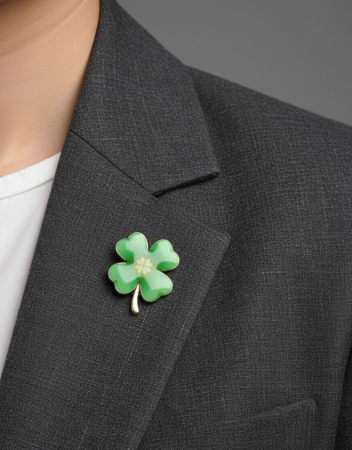 Set 12 brose martisor trifoi verde norocos 15x9cm [2]