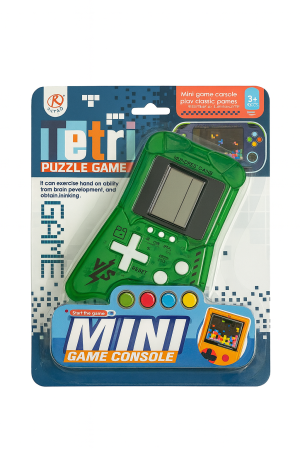 Mini Consola Jocuri Puzzle pentru Copii, Verde, Jocuri Clasice Tip Tetris, Portabila [1]