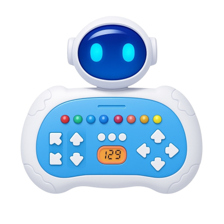 Jucarii educative si de indemanare - Joc Interactiv Robot pentru Copii, Lumini si Sunete, Butoane Colorate, Distractiv si Educativ