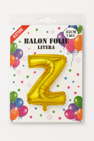 Balon folie litera Z auriu, 35 cm, decor aniversar si petreceri, 1 buc [1]