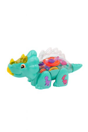 Jucarie Dinozaur Triceratops cu Roti si Mecanisme Vizibile – 24 cm [3]