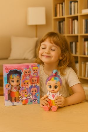 Papusa Sparkle Kids cu ochi mari SD-Eyes si functie muzicala, model colorat, 29x30cm 3+ ani [1]