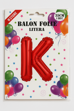 Balon folie litera K rosu, 35 cm, decor aniversari si petreceri, 1 buc [1]