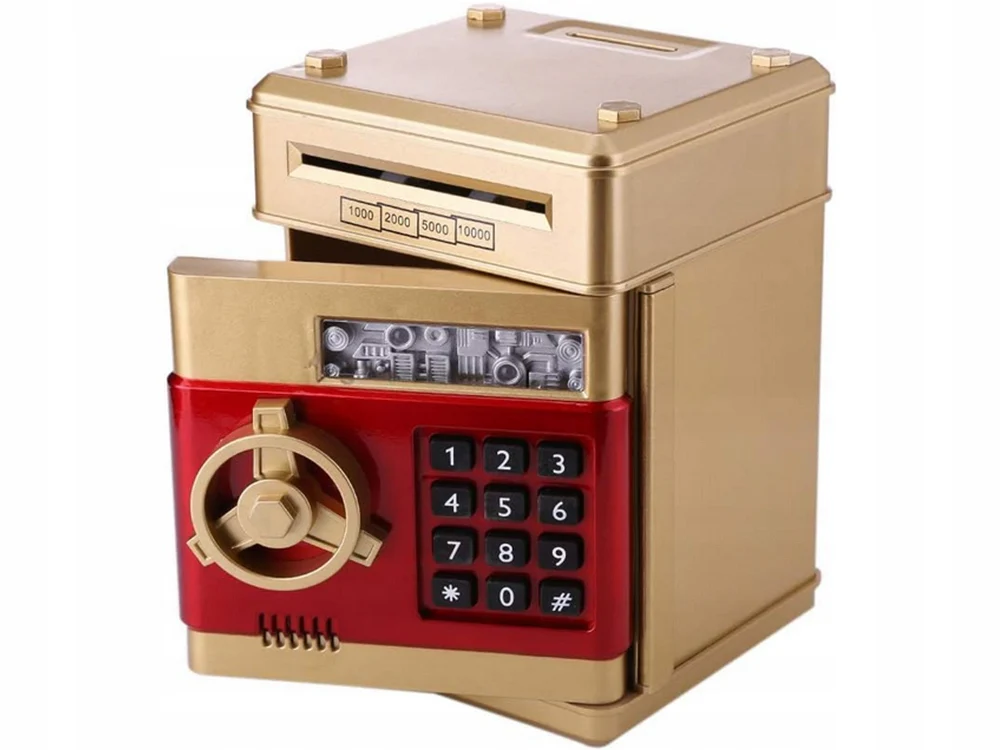 Seif interactiv pentru copii cu parola – pusculita electronica aurie [1]