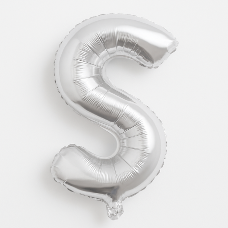 Accesorii pentru petrecere Engros - Balon folie litera S argintiu, 35 cm, decor aniversar si petreceri, 1 buc