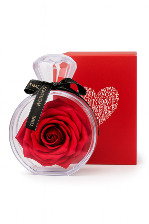 Cutie Diamant cu Trandafir din Sapun Rosu 14x10.5 cm Cadou Romantic Premium [1]