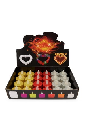 Lumanare decorativa LED tip pastila, glitter, lumina calda, 4cm, baterii incluse [2]