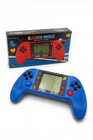 Consola portabila joc constructii  cu multiple jocuri retro culoare albastru, 18.5x10.5cm [1]