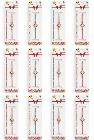 Set 12 Martisoare Bratari Trifoi cu Patru Foi Auriu Noroc [4]