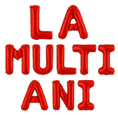 Articole pentru Casa Engros - Baloane folie LA MULTI ANI rosu 40cm – set decor aniversar 10 litere