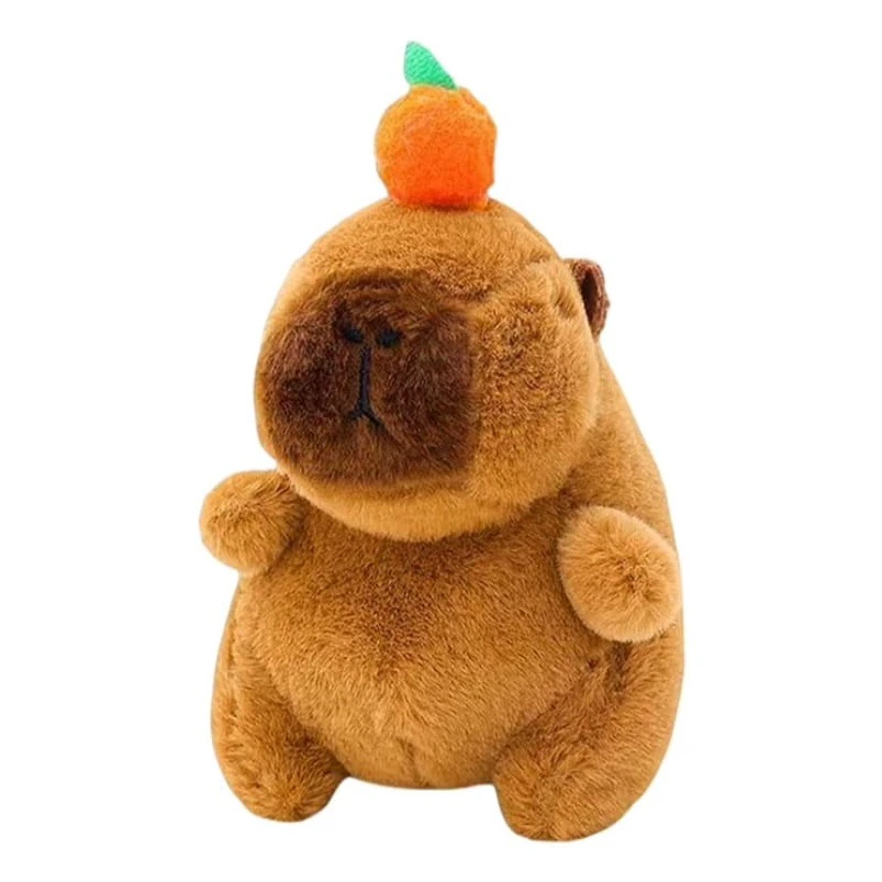 Jucarii de plus - Capibara de Plus 20 cm cu Portocala – Jucarie Pufoasa Kawaii, Cadou Adorabil