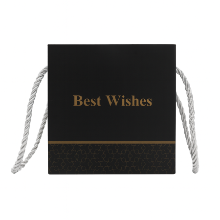 Cutie cadou Best Wishes cu trandafir din sapun si colier surpriza, 11x11x11 cm [4]