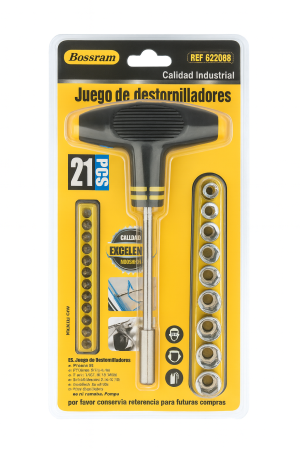 Set Surubelnita Tip T cu 21 Piese Bossram – Industrial Quality, Bits + Tubulare [1]