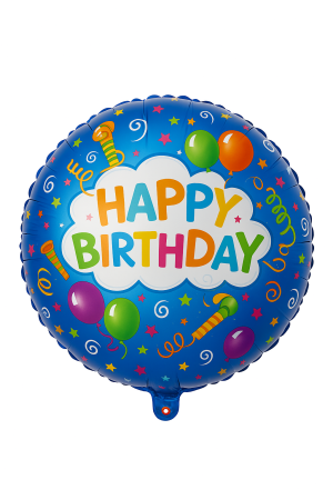 Articole pentru Casa Engros - Balon folie 45cm Happy Birthday albastru – decor colorat pentru aniversari