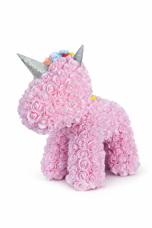 Aranjamente florale - Figurina decorativa din trandafiri din spuma roz, cadou floral premium