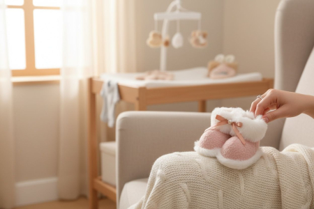 Decoratiune brad pereche botosei bebelusi plus cu panglica si perluta, culori diverse [2]