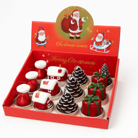 SET LUMANARI DECORATIVE CRACIUN CU FIGURINE FESTIVE [1]