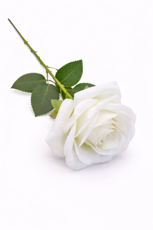 Trandafir artificial alb pur petale catifea aspect natural elegant 45 cm [1]