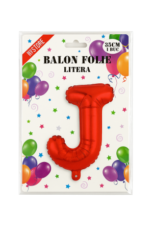 Balon folie litera J rosu, 35 cm, decor aniversari si petreceri, 1 buc [1]