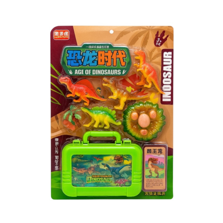 Figurine si animale plastic - Set Dinozauri cu Valiza – Age of Dinosaurs – pentru copii 3+