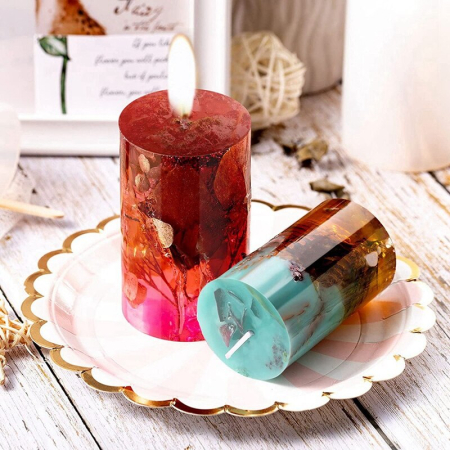 Articole Casa & Decoratiuni Engros - Lumanari parfumate rustice tip pillar, arome cafea fructe de padure si vanilie, decor vintage cu snur si boabe rosii