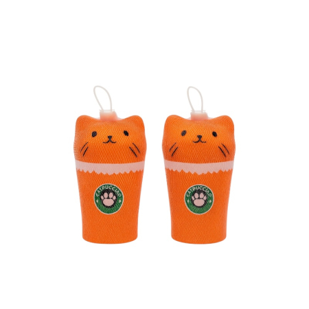 Jucarii antistres si senzoriale - Set 2 Figurine Moi Antistres – Model Pahar Pisicuta, Portocaliu – 12 cm