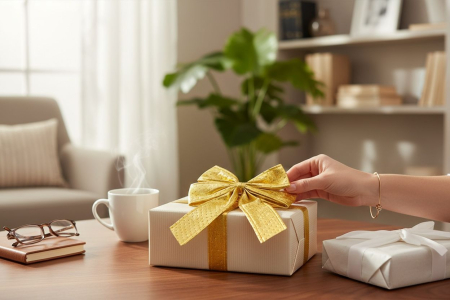 Fundita decorativa aurie 30x23 cm pentru brad si decoratiuni festive [2]