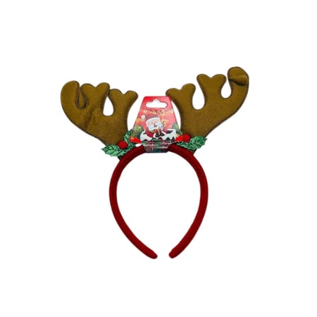 Decoratiuni si ornamente de Craciun Engros - Bentita Craciun cu cornite de ren si decoratiuni festive – universala pentru copii si adulti