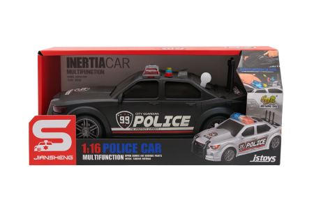 Vehicule, masinute, avioane, tancuri - Masina Politie Jucarie 28x13 cm cu Lumini si Sunete – Model 1:16, Multifunction, Fara Baterii Incluse