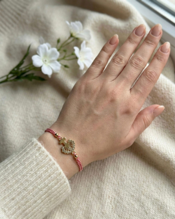 Set 12 Bratari Martisor Copacul Vietii Auriu, Snur Rosu Reglabil, Noroc si Echilibru, 20x11cm [2]