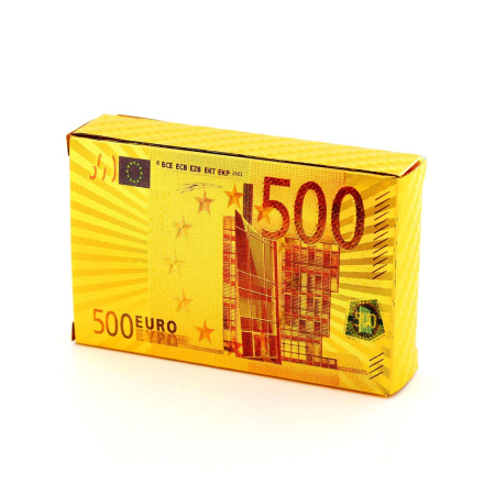 Carti de Joc Luxury cu Cutie Tip 500 Euro, Set Premium Metalic, Poker Edition [1]