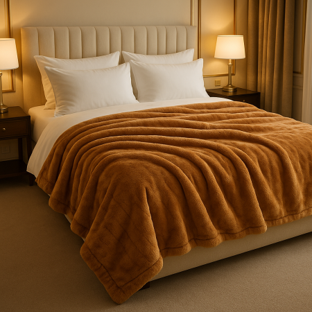 Patura Cocolino pufoasa maro 200x230 cm pentru pat dublu – calduroasa si moale [1]